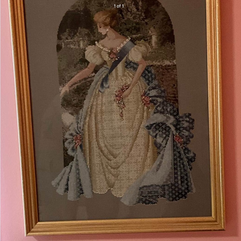 Elegant Framed Lady Tapestry
